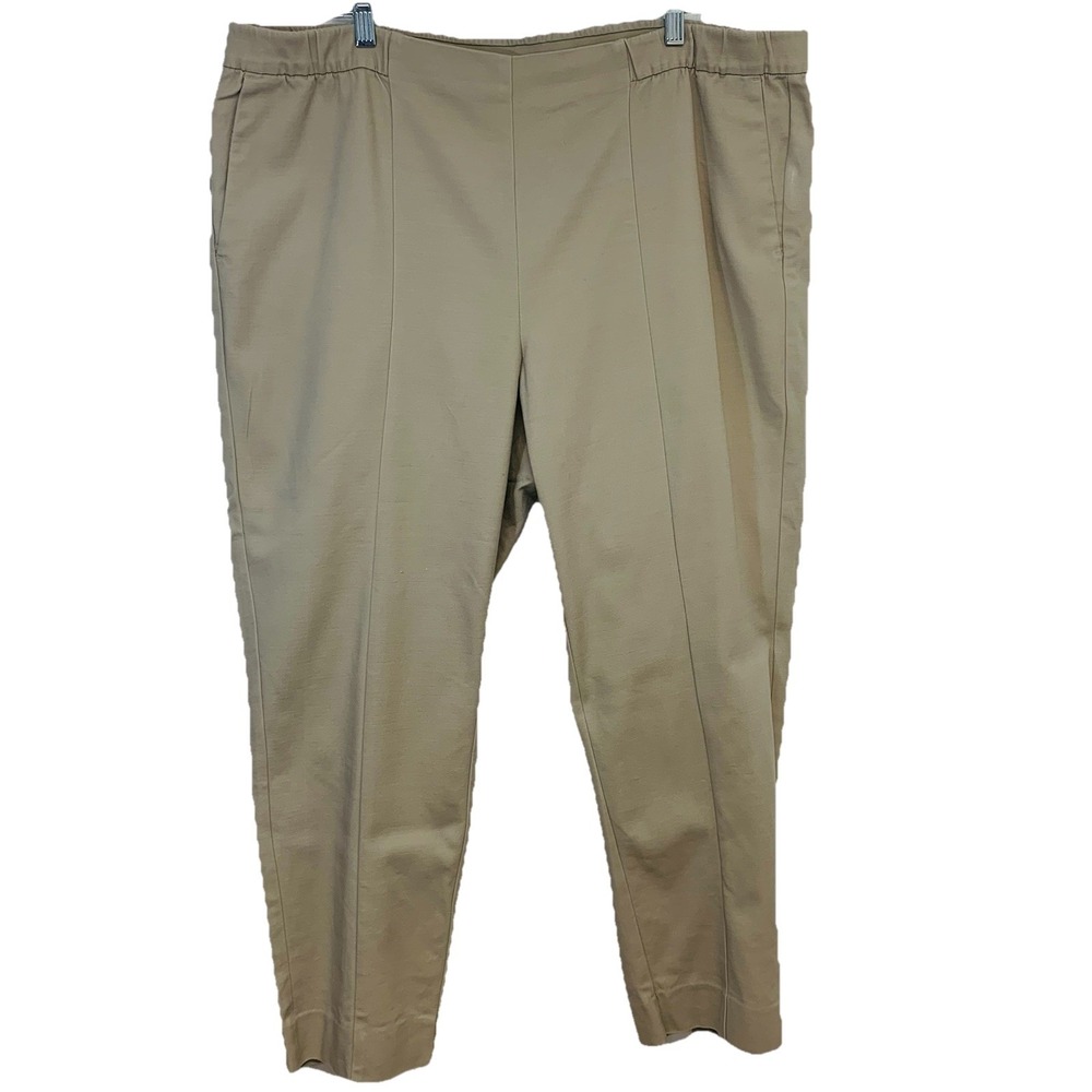 J Jill Essential Slim‎ Ankle Pull On Pants Woman Sz 20 Pockets Stretch Neutral